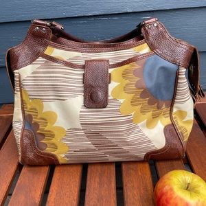 Rare Orla Kiely handbag, Sunflower Pattern, Leather/vinyl.